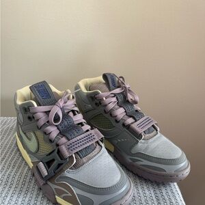 Nike Gray and Lavender Athletic Strap Sneakers